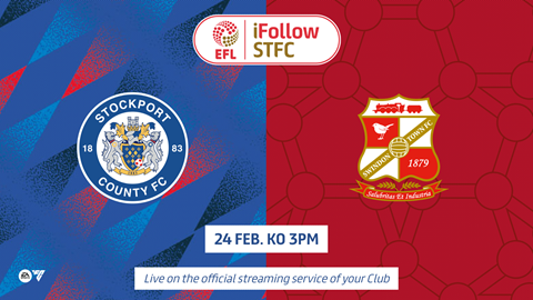 Watch on iFollow: Stockport County vs Swindon Town